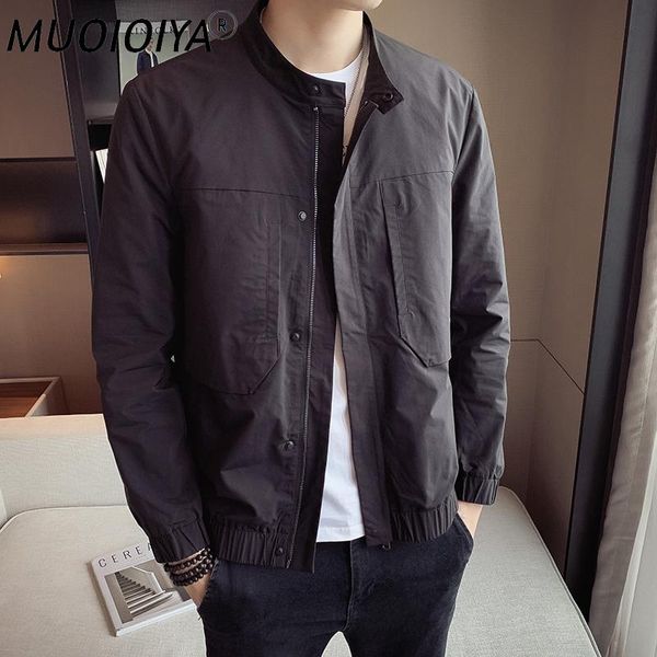 

men's jackets women 2021 spring fashion casual baseball men's o-neck thin outerwear ladies solid color short overcoats o69, Black;brown