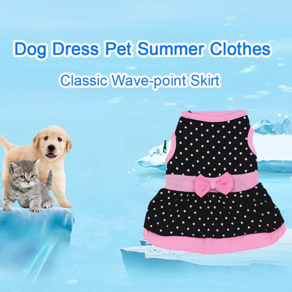 

dog apparel xs/s/m/l/xl summer fashion dress clothes pet princess skirt with bowknot for small puppy dogs cat