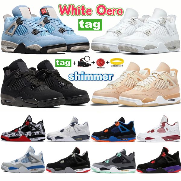 

high 4s 4 basketball shoes university blue oero shimmer black cat lightning union noir fire red bred pure money metallic purple green