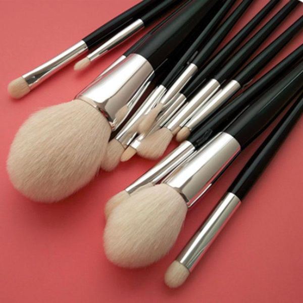 

makeup brushes 12pcs classic brush set goat hair thicken metalic professional luxury custom make up