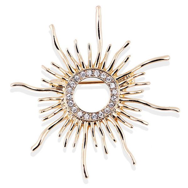

pins, brooches sun shape brooch for women men prong setting crystals color broches hijab pins scarf buckles plastron jewelry, Gray