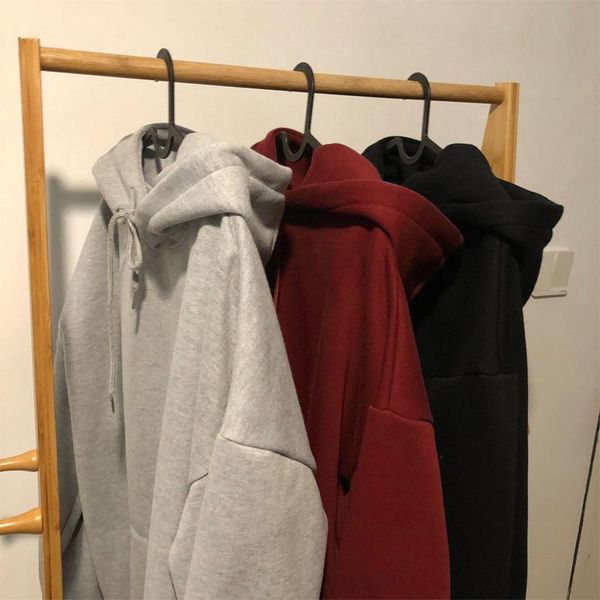 

women's hoodies & sweatshirts oversized 8 colors autumn solid hooded female 2021 cotton thicken warm lady fashion, Black