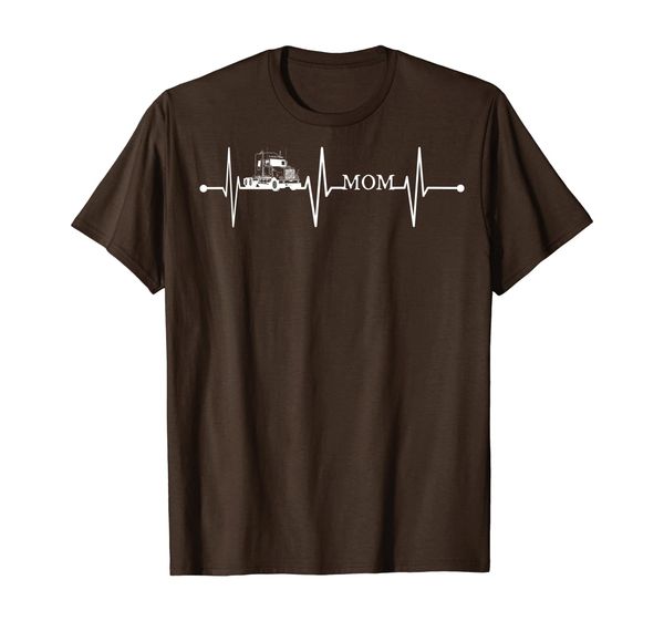 

trucker mom truck driver ekg heartbeat pulse funny gift t-shirt, White;black