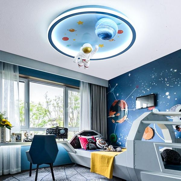 

ceiling lights nordic home led light fixtures children's room lamp boy bedroom lamps creative spaceman eye protection