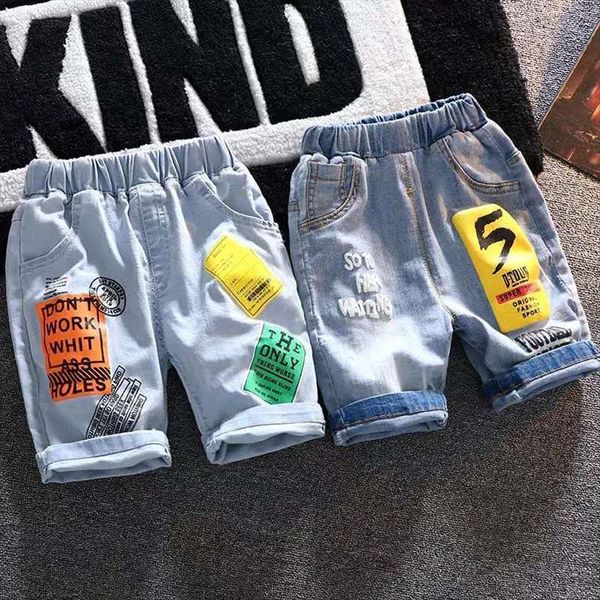 

summer fashion boys soft denim pocket short jeans pants girls casual trousers kids shorts childrens clothing for 2 9, Blue