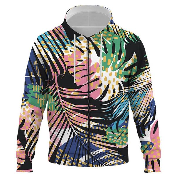 

men's hoodies & sweatshirts leaf texture 3d printed hooded fashion casual pullover men women harajuku streetwear oversized clothing, Black