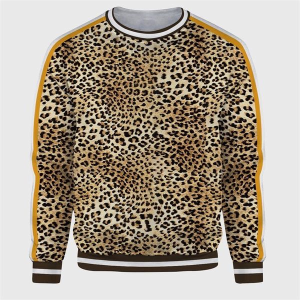 

men's hoodies & sweatshirts 3d leopard men's casual hip hop sportswear streetwear long sleeve pullovers male polyester loose clothe, Black