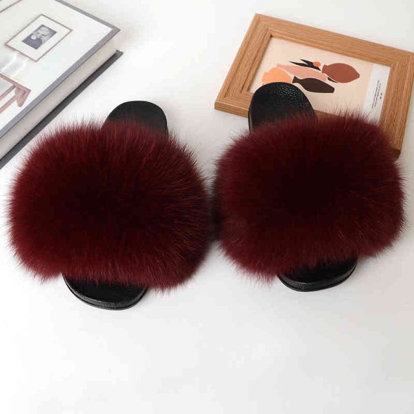 

fur slides for women soft outdoor slides sandals real brand fur slipper, Black
