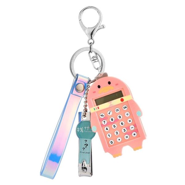

keychains calculator keychain pocket tiny portable mini electronic gift for kids home students school office, Silver