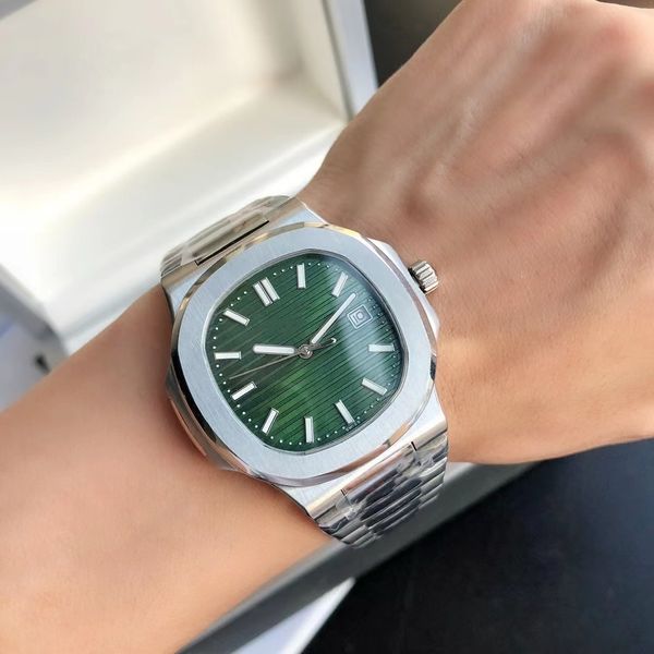 

2021 hit green surface automatic wristwatches mechanical male table luxury fashion sports bracelet custom 316 stainless steel 40 mm folding, Slivery;brown