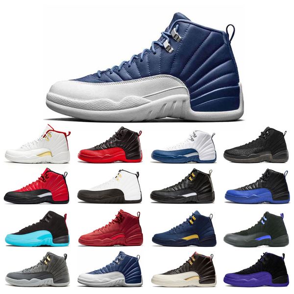 

12s man's basketball shoes high cut black purple blue stone cny grey fiba flu game french royal gamma gym red o-black reverse taxi wing