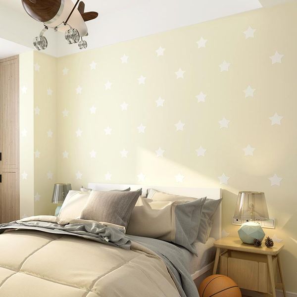 

wallpapers 10m x 0.53m children's style star pattern non-woven wallpaper for bedroom living room office kitchen wall papers home decor