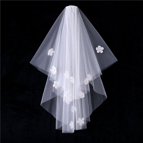 

bridal veils elegant two layer wedding veil beautiful white short for women with comb, Black