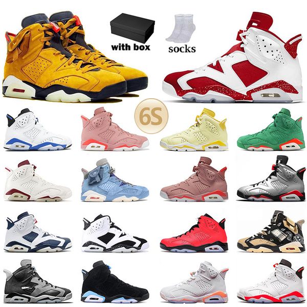

[with box] 2022 mens womens 6 6s basketball shoes original jumpman6s designer outdoor sneaker red ored tv yellow british khaki olive black c