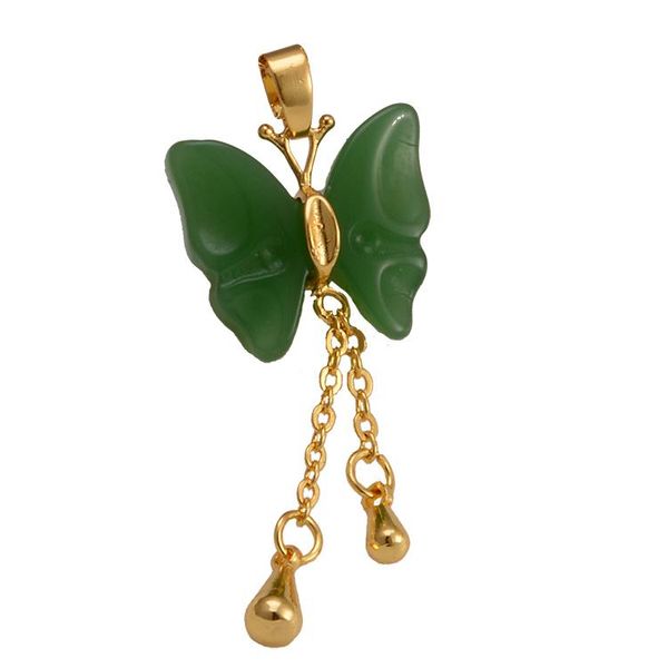 

creative green butterfly tassel pendant fashion ol all-match anti-allergic chains, Silver