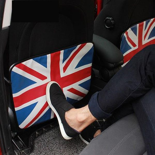 

car organizer anti-kick pad back seat protector british flag printing storage bag