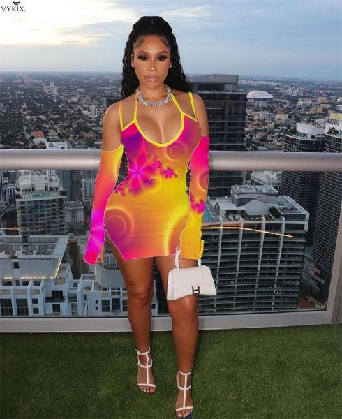 

casual dresses women mini dress print strap full sleeve bodycon strechy night clubwear party vestidos club outfits summer, Black;gray