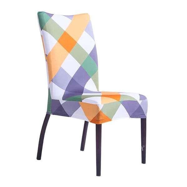 

chair covers rainbow print cover stretch elastic dining seat anti-dirty removable for el party decor