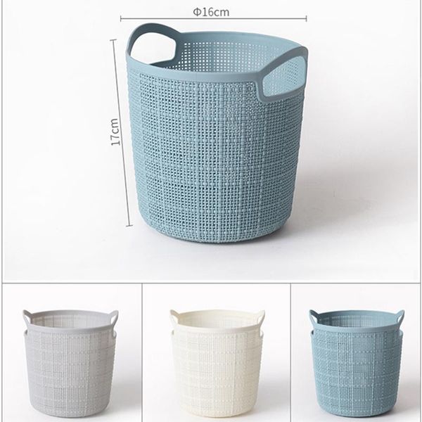 

hanging baskets round portable storage faux linen plastic laundry washing basket snack toy hamper ve