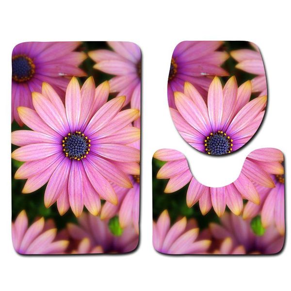 

piece floral bath mats non-slip bathroom rugs absorbent carpet for home decor toilet mat doormat