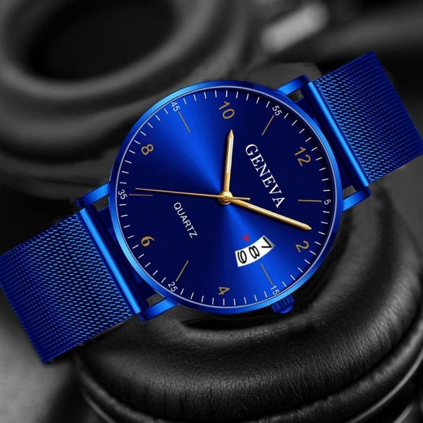 

wristwatches men watches 2021 luxury stainless steel mesh calendar watch quartz relogio masculino wristwatch, Slivery;brown