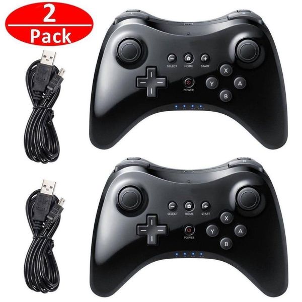 

game controllers & joysticks 2pcs for wii u pro wireless classic controller joystick gamepad with usb cable