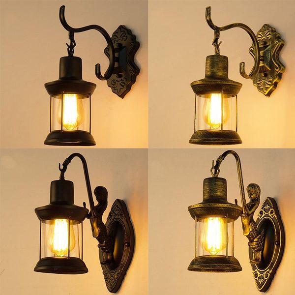 

wall lamp iron led sconces vintage loft retro lamps fixture antique industrial light for hallway home decor