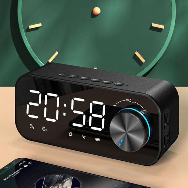 

desk & table clocks led digital wireless bluetooth speaker night light alarm clock with fm radio multifunction bedside time disp