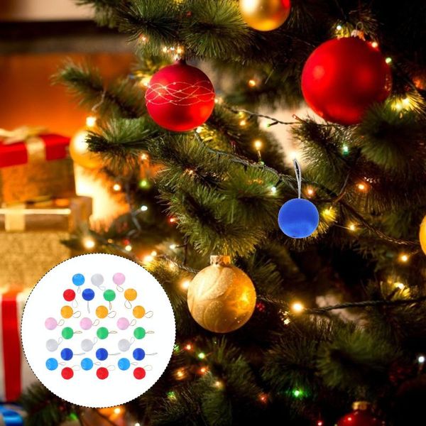 

party decoration 60pcs colorful silk yarn balls christmas tree hanging backdrop ornament