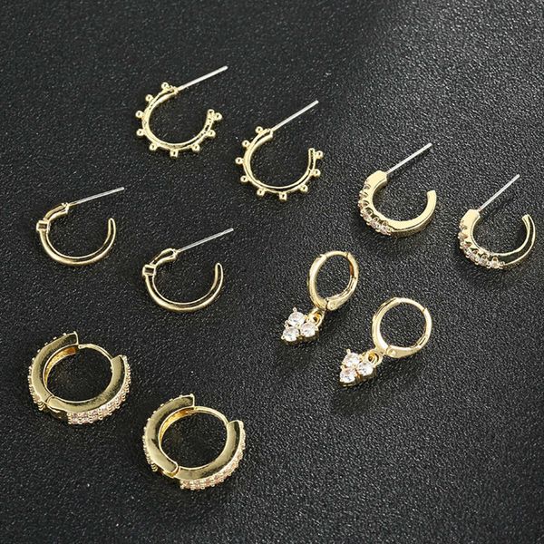 

personalized fashion earrings mini round zircon earrings female ear piercing jewelry