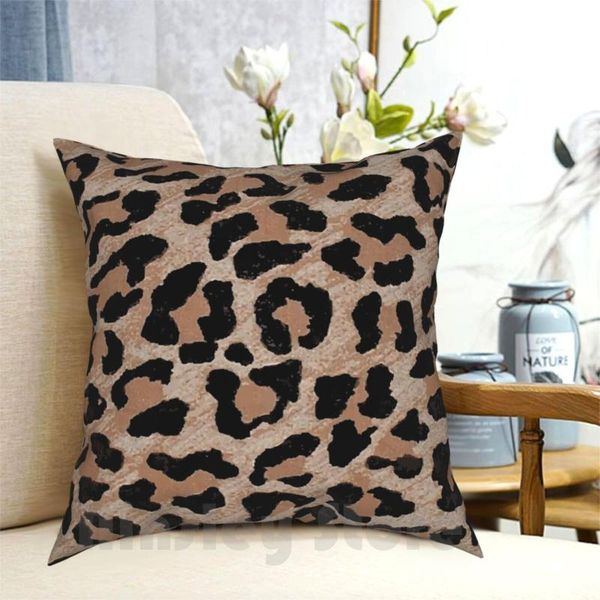 

pillow case cheetah leopard print printed home soft throw animal fur furry