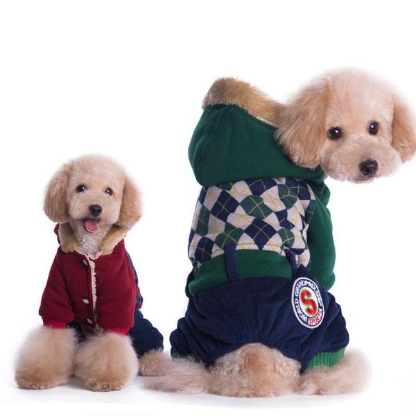 

dog apparel autumn/winter 2021 casual style pet clothing thickened warm classic plaid cotton-padded clothe jacket small