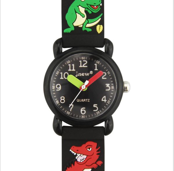 JNEW Marke Quarz Kinderuhr Niedliche Cartoon Jungen Mädchen Studenten Uhren 3D Bequemes Silikonband Genaue Reisezeit Armbanduhren