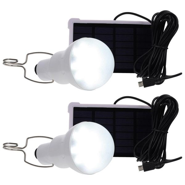 

portable lanterns 2pcs solar powered led light bulb with panel