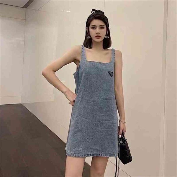 

pl summer wash denim vest dress, Black;gray