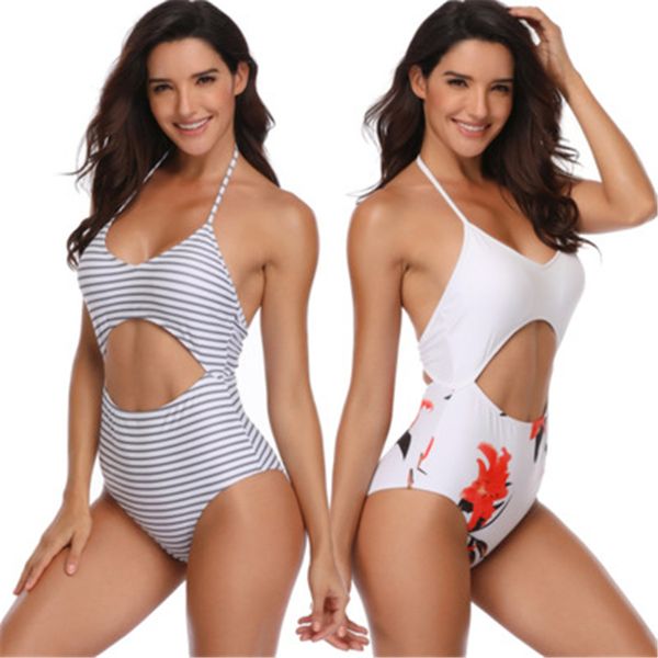 

2021 bikini bandage one piece swimsuit female push up swimwear women hollowing out bodysuit backless bathing suit beachwear