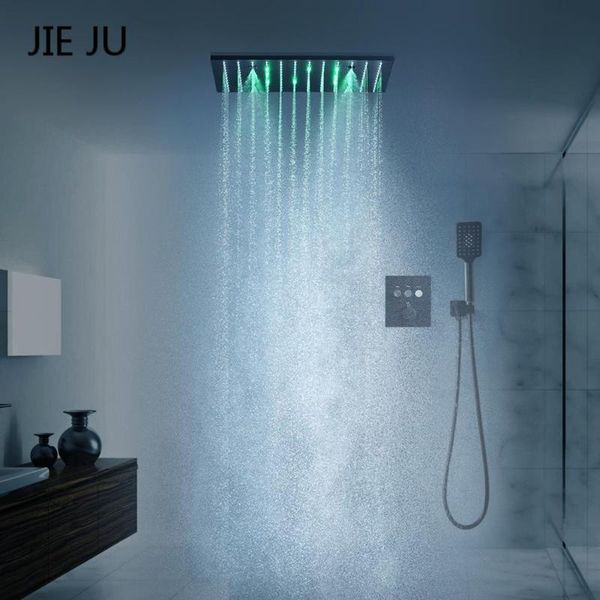 

light shower head 304 sus rainfall panel mablack bathroom ceiling mounted showerheads mist set sets