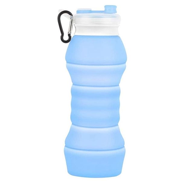 

water bottle portable reusable collapsible silicone bottle-550 ml sports & travel bottles for gym,hiking,cycling,climbing