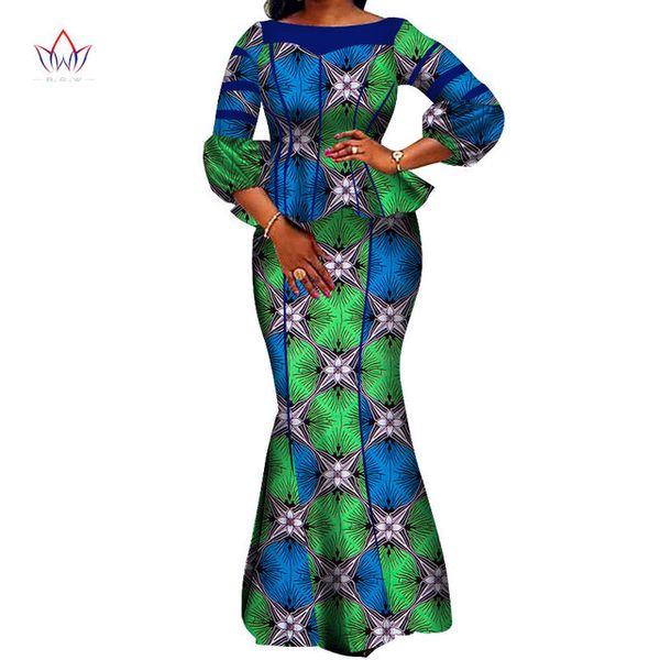 Hight Quarlity African Mulheres Salia Conjunto de Dashiki Crop Crop e saia Roupas africanas Good Sewing Women Suits WY3710