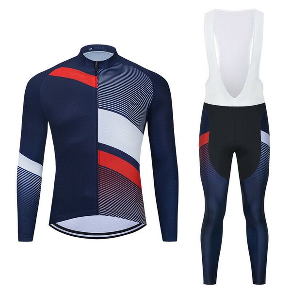 

2021 Men's Long Sleeve Cycling Jersey Bike Bib Pants Set Shirt Coats Tights Kits Spring and Autumn Or Winter Style, Spring and autumn jersey only