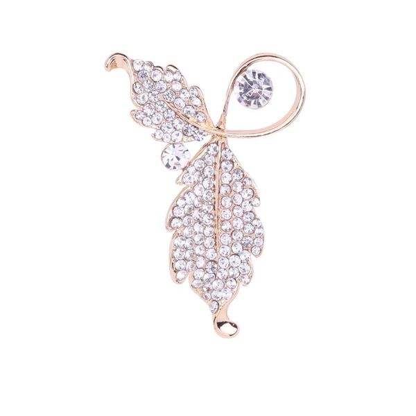 

pins, brooches double leaf brooch big crystal flower large for scarf buckle wedding jewelry bijouterie corsage dress coat accessories, Gray