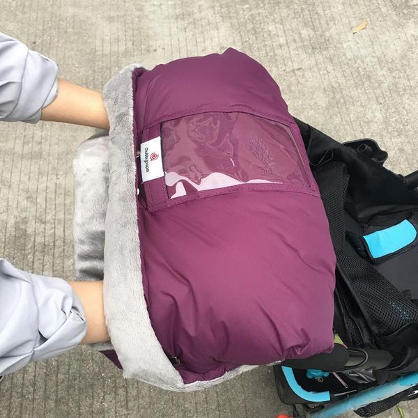 

stroller parts & accessories pushchair hand cover gloves winter warm fur fleece pram mittens portable comfortable waterproof muff baby carri