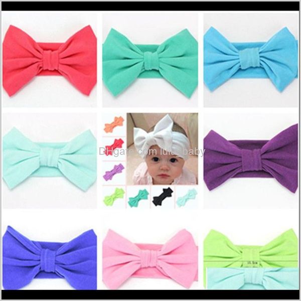 Multi Color Baby Kids Cute Big Bow Fascia per capelli Stretch Turban Knot Head Wrap Bands Copricapo Cfu0L Pv20T