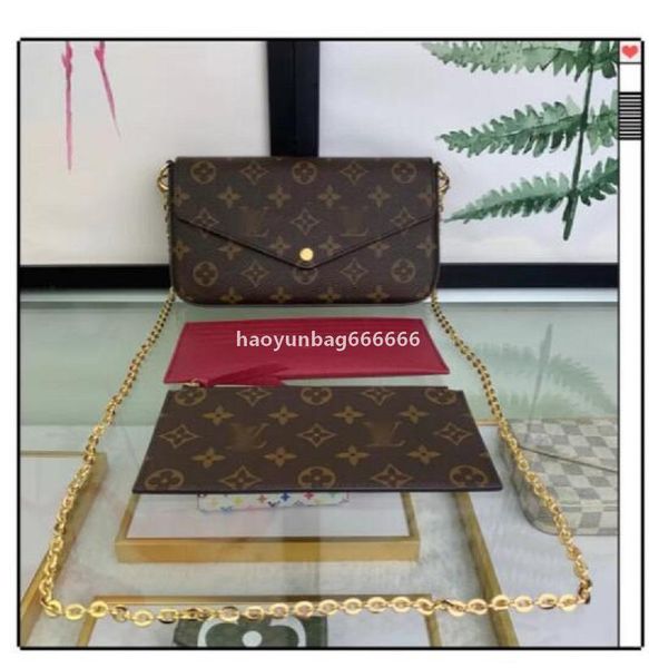 

988 gglvlouisvittonyslvutton famous designer three in one package crossbody shoulder women purse handbags mes, Red;black
