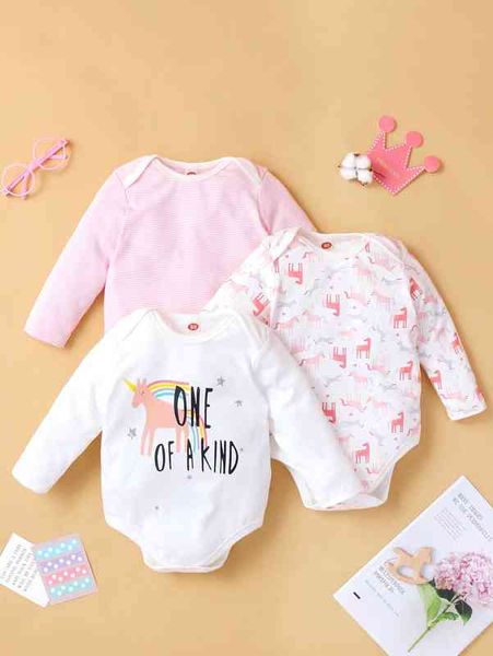 

baby 3 pack letter & cartoon graphic bodysuit she, Blue