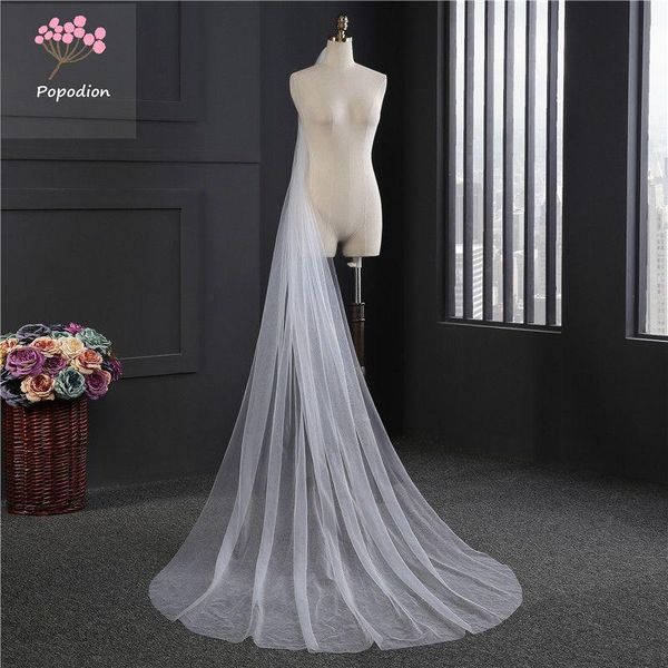 

bridal veils 3 meter wedding veil long white mesh for bride with comb was10065, Black