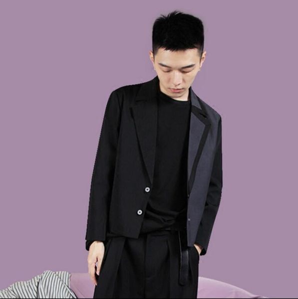 

men's suits & blazers s-5xl 2021 clothing fashion star gd hair stylist coloring suit personality design splicing plus size singer costu, White;black