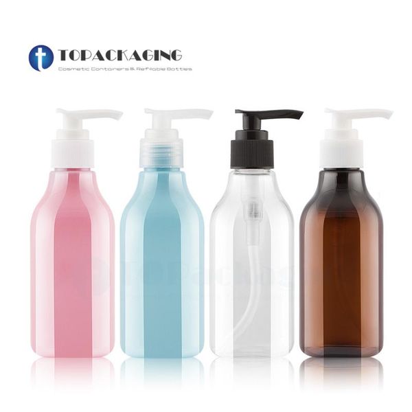 

storage bottles & jars 30pcs*250ml lotion pump bottle square amber plastic refillable shampoo packing empty cosmetic container shower gel es