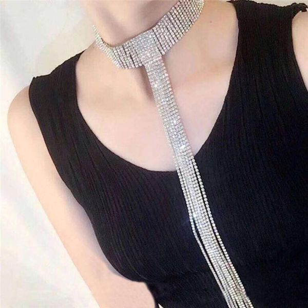

pendant necklaces sales rhinestone necklace crystal gem luxury collar chocolate thick female jewelry accessories gifts, Silver