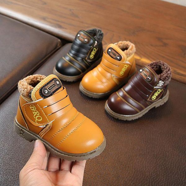 

athletic & outdoor size 21-30 baby casual light toddler boot boys anti-slip leather boots for children girls wear-resistant waterproo, Black